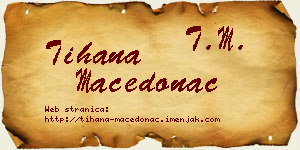 Tihana Macedonac vizit kartica